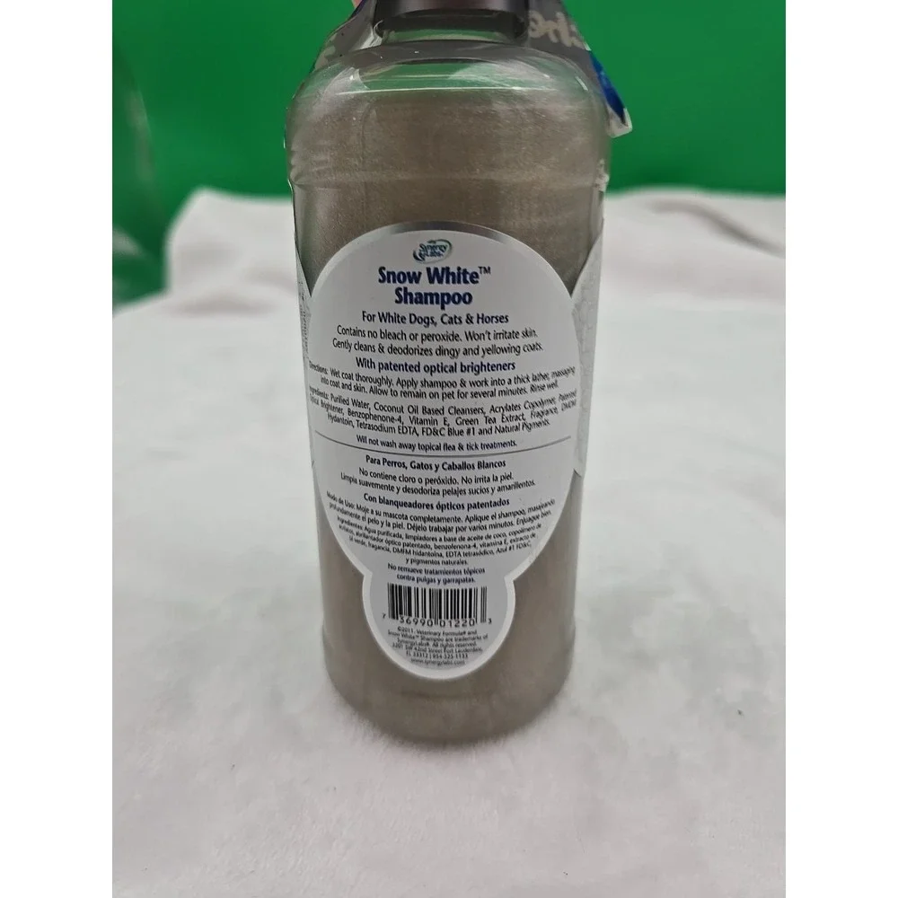 Veterinary Formula Snow White Shampoo for Dogs Cats Optical Brighteners 17oz